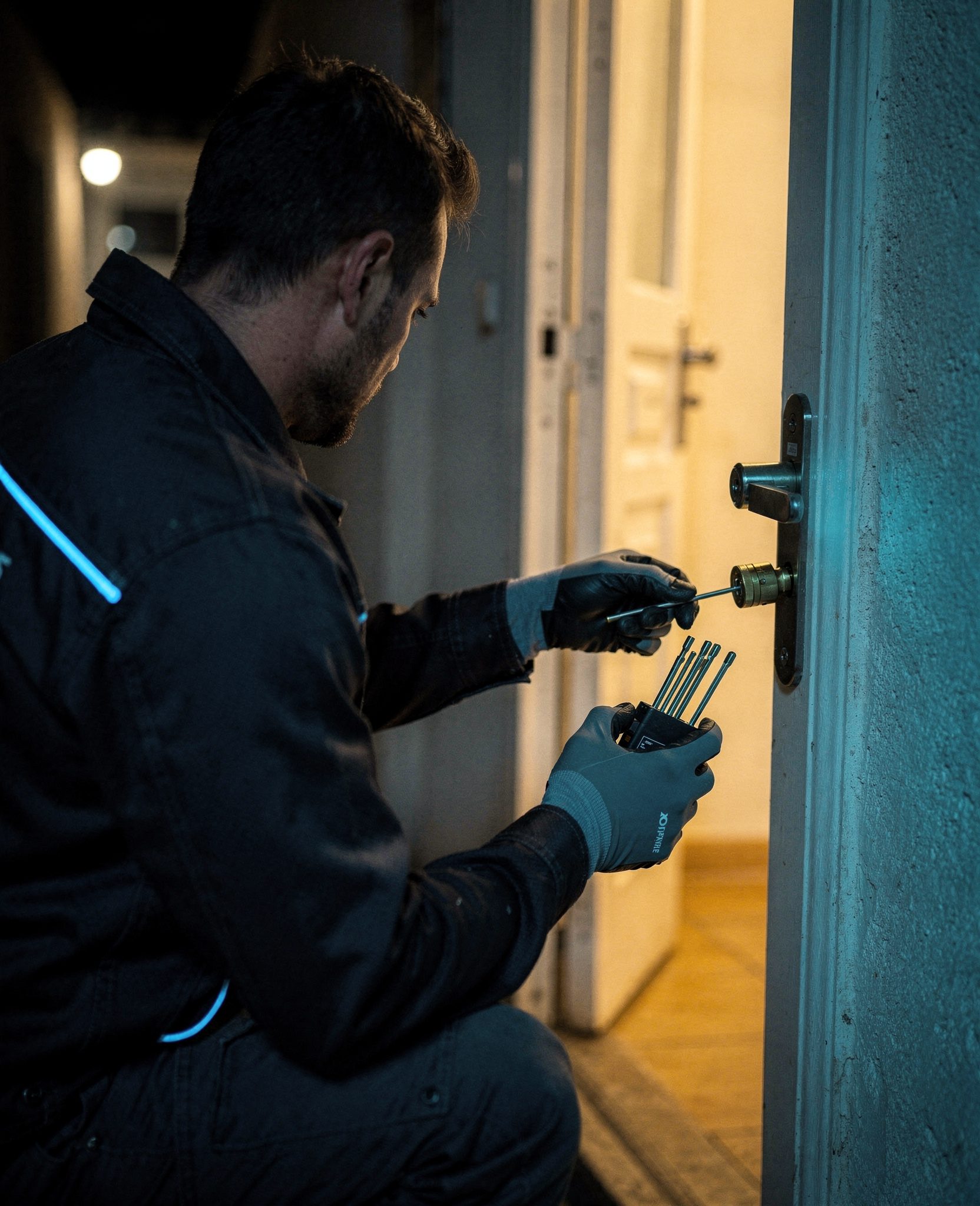 Serrurier Flash en intervention sur une serrure de porte à Perpignan, de nuit